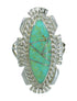 Southwest Turquoise Inlay Sterling Silver Ring Size 7-3/4 RX87089